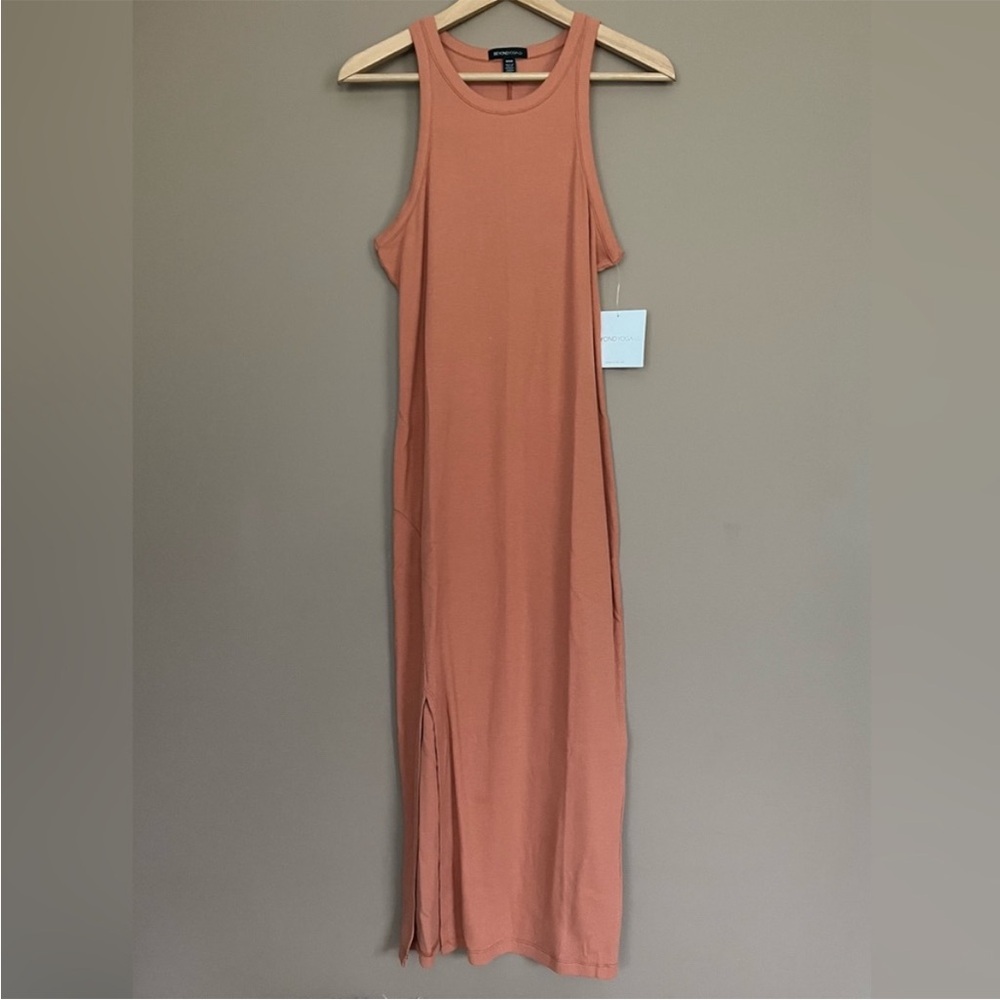 {Beyond Yoga} Ease Into It Ribbed Midi Tank Dress - Womens Large - NWT